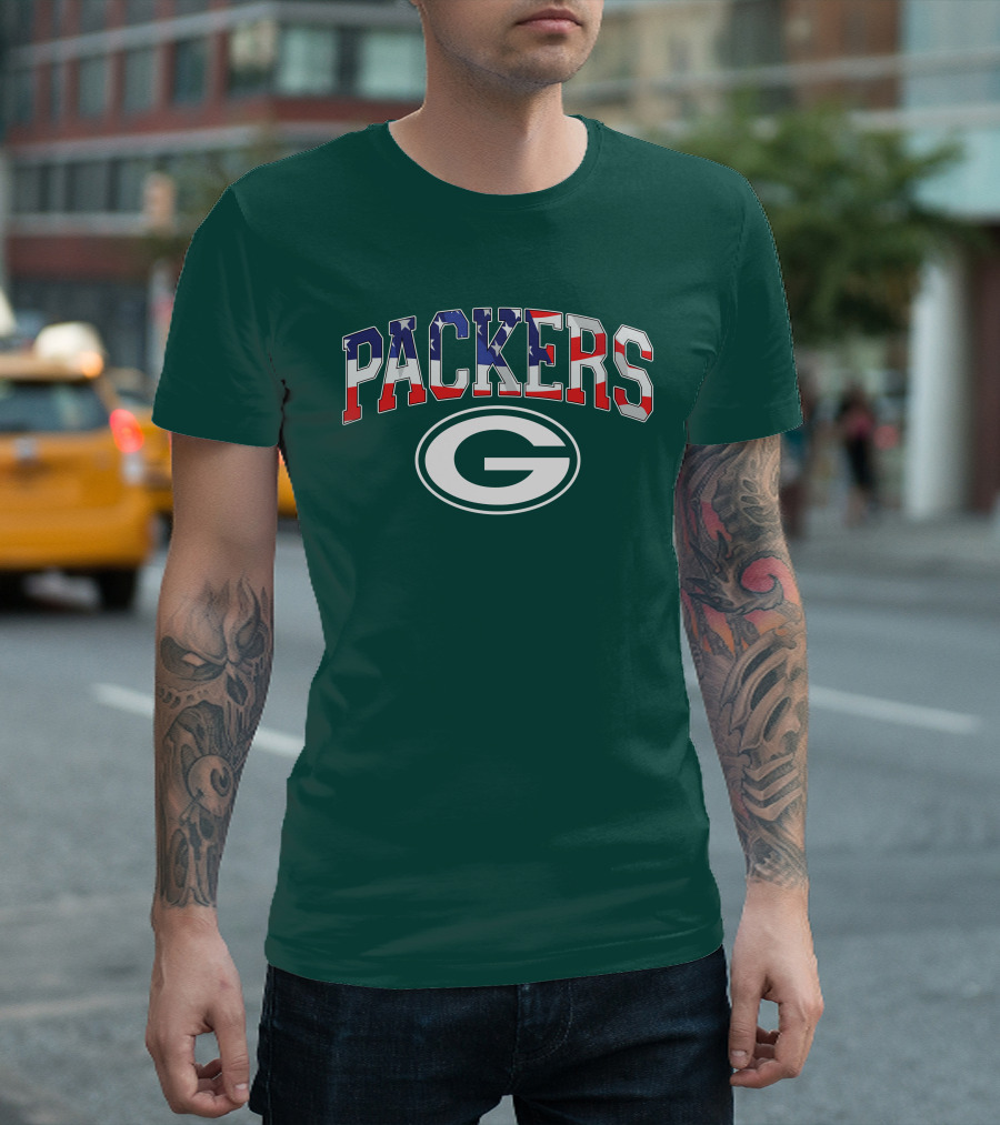 Packers G Logo American Flag T-Shirt