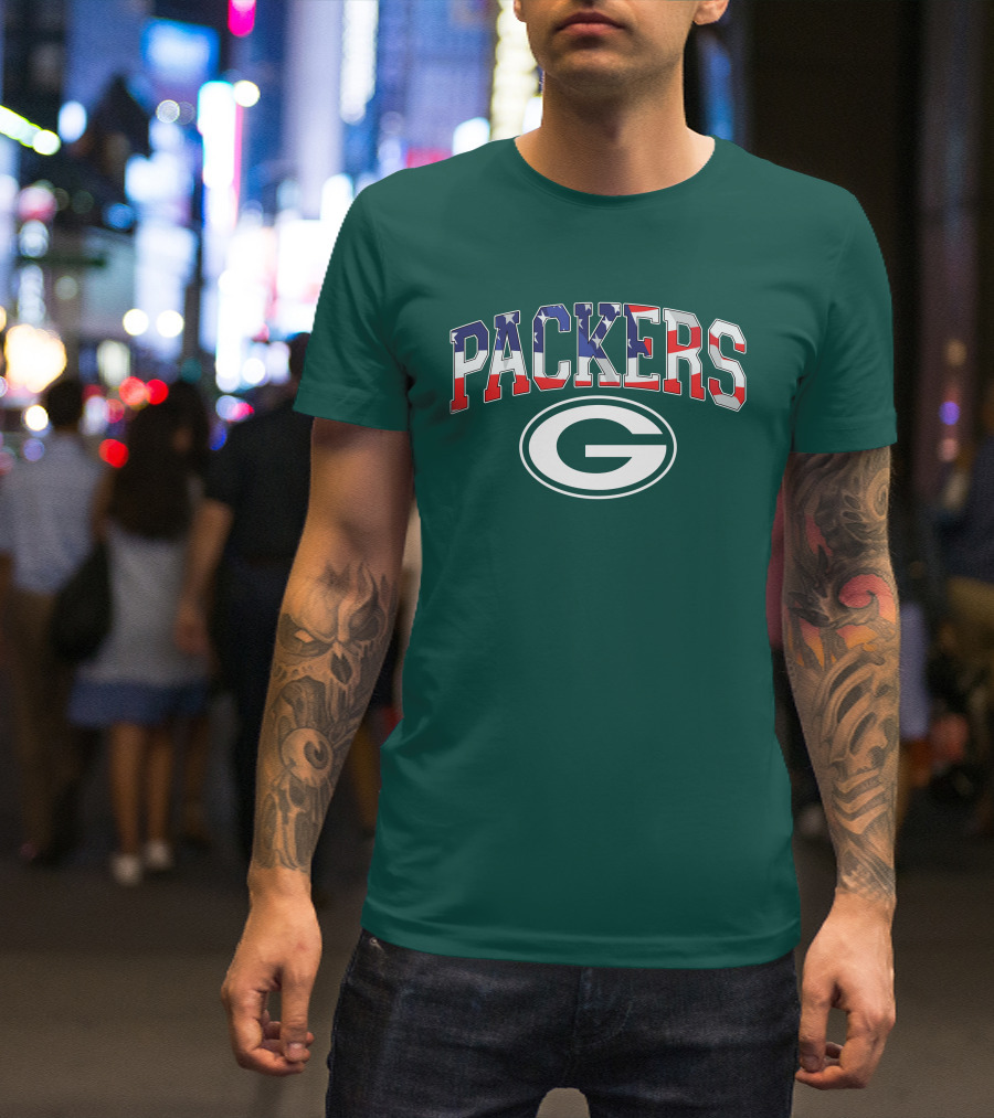 Packers G Logo American Flag T-Shirt