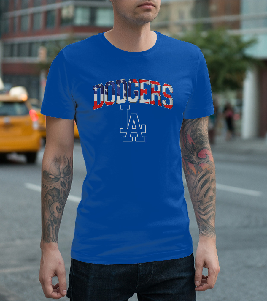Dodgers American Flag LA T-Shirt