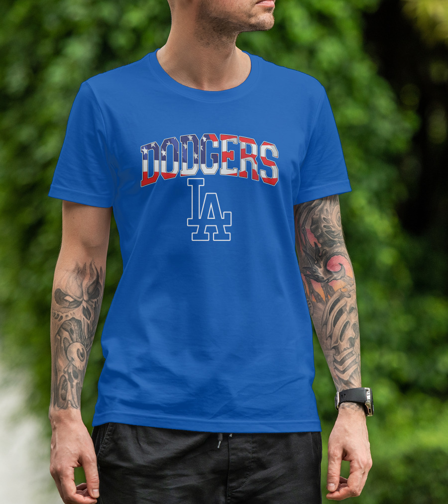 Dodgers American Flag LA T-Shirt