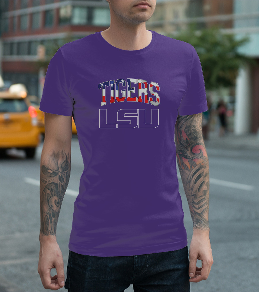 LSU Tigers American Flag T-Shirt