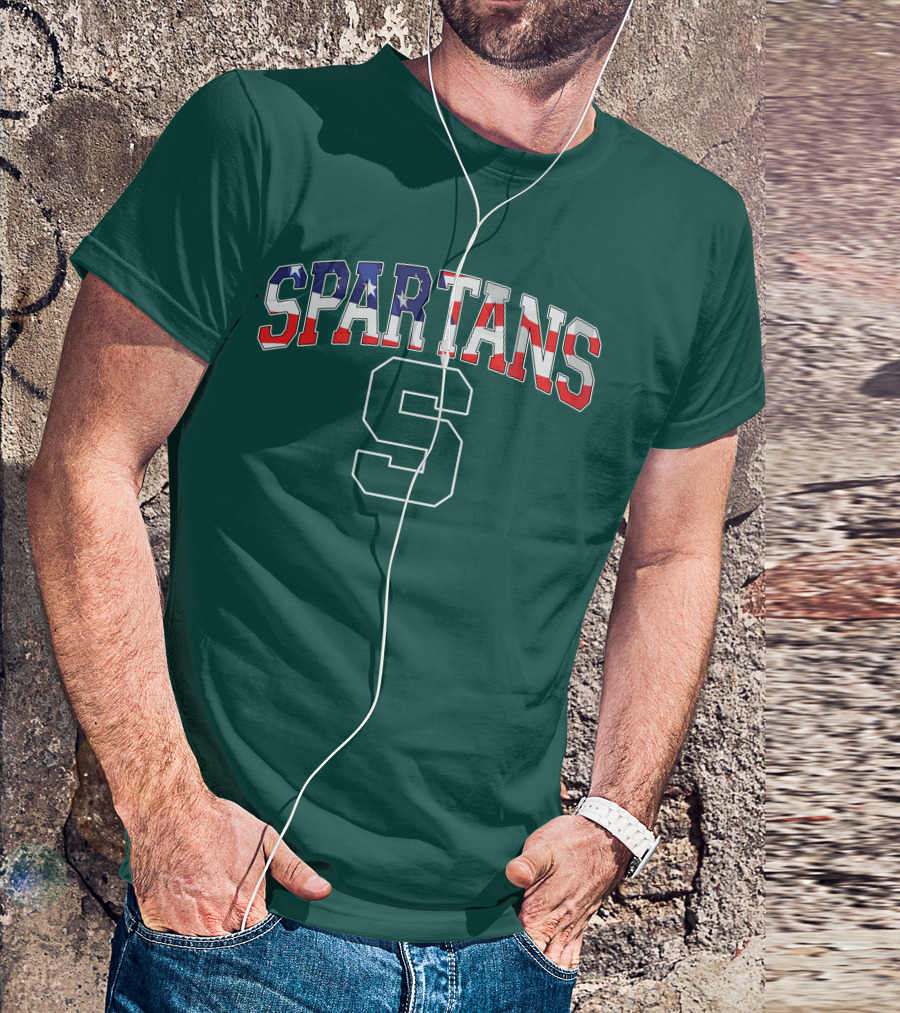 SPARTANS American Flag S T-Shirt