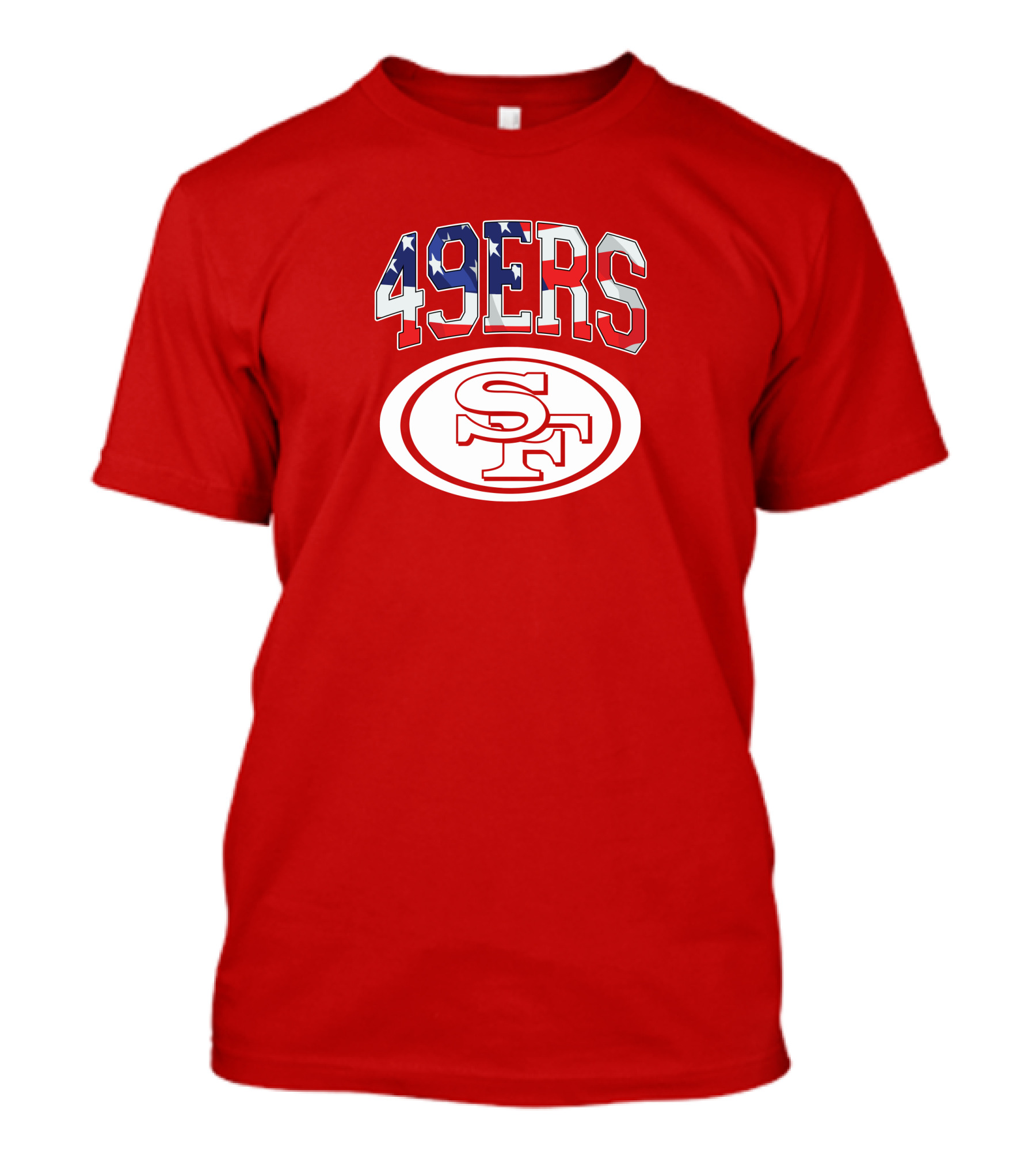 San Francisco 49ers 49ers American Flag SF Oval T-Shirt