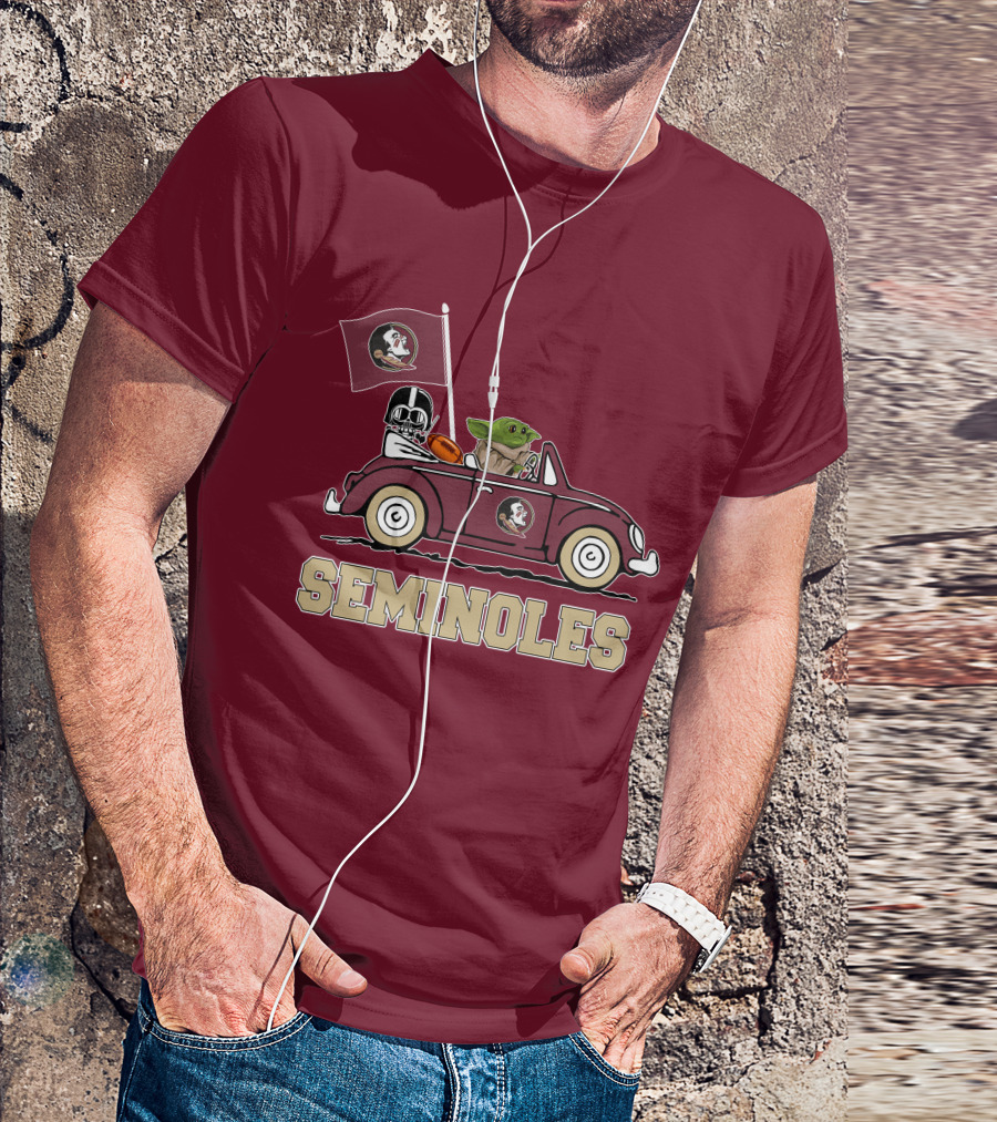 Seminoles Darth Vader Baby Yoda Driving Florida State Star Wars T-Shirt