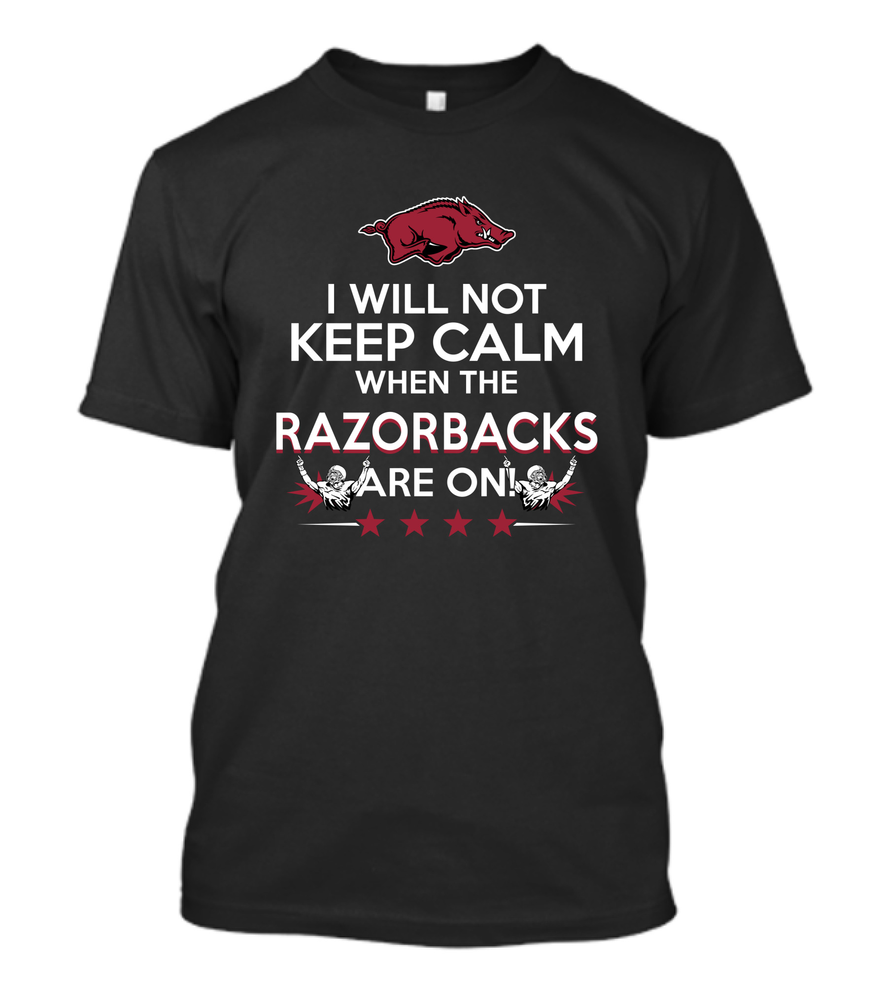 I Will Not Keep Calm When The Razorbacks Are On With Pig And Stars T-Shirt