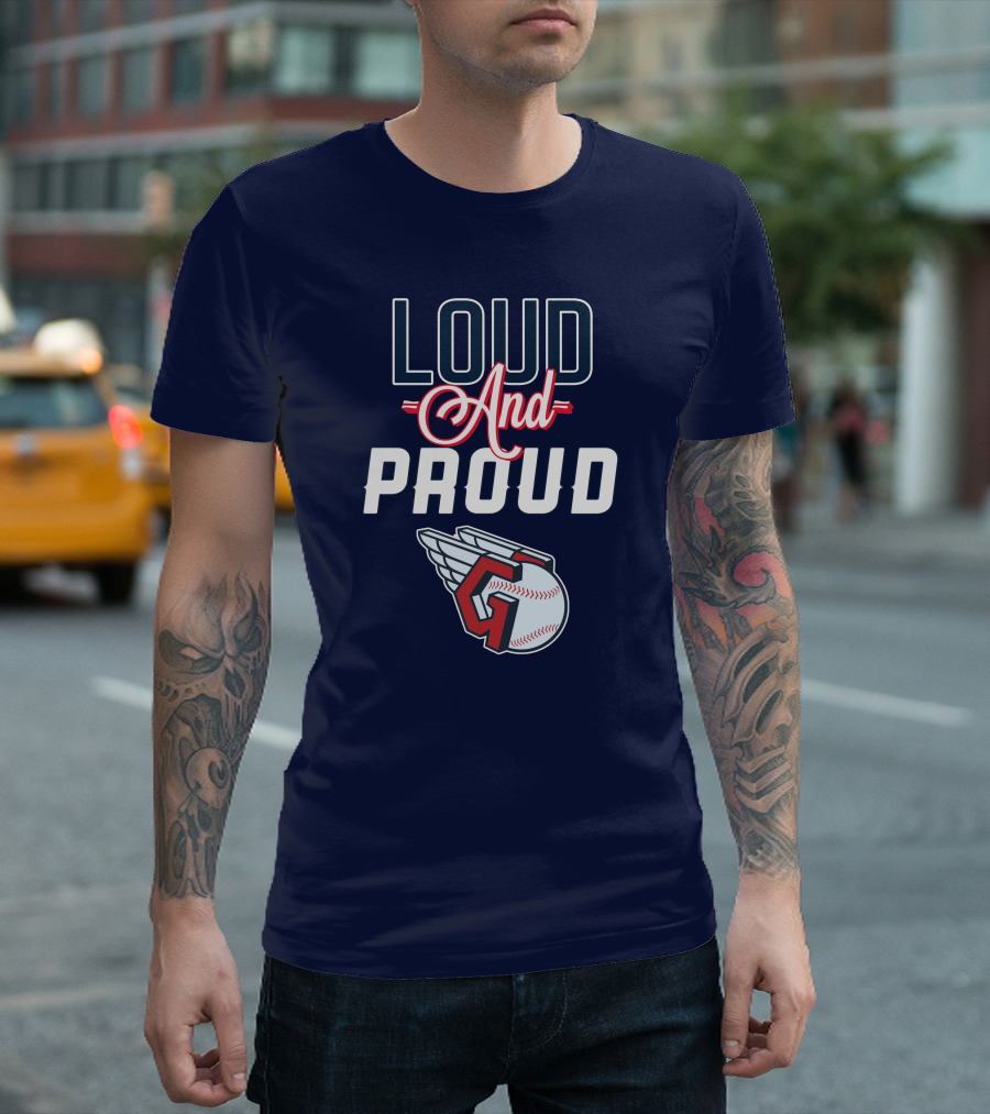 Loud And Proud Cleveland Guardians Winged Baseball T-Shirt