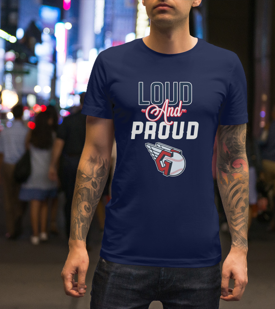 Loud And Proud Cleveland Guardians Winged Baseball T-Shirt