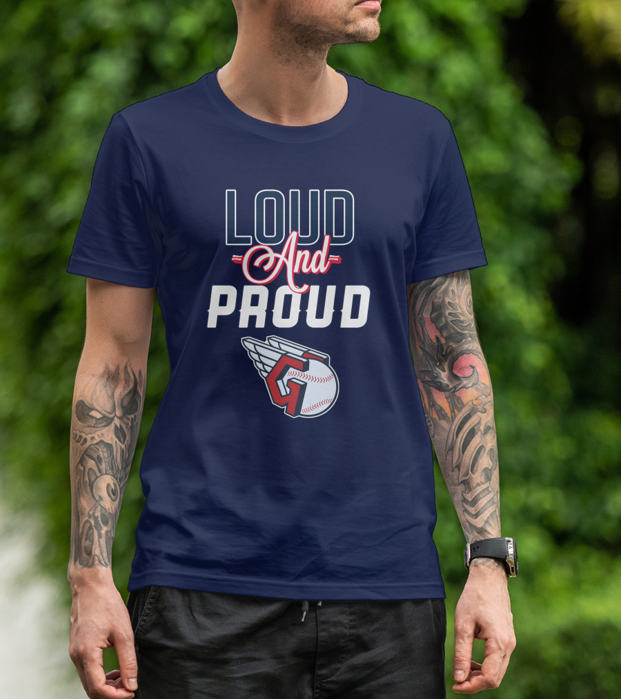 Loud And Proud Cleveland Guardians Winged Baseball T-Shirt