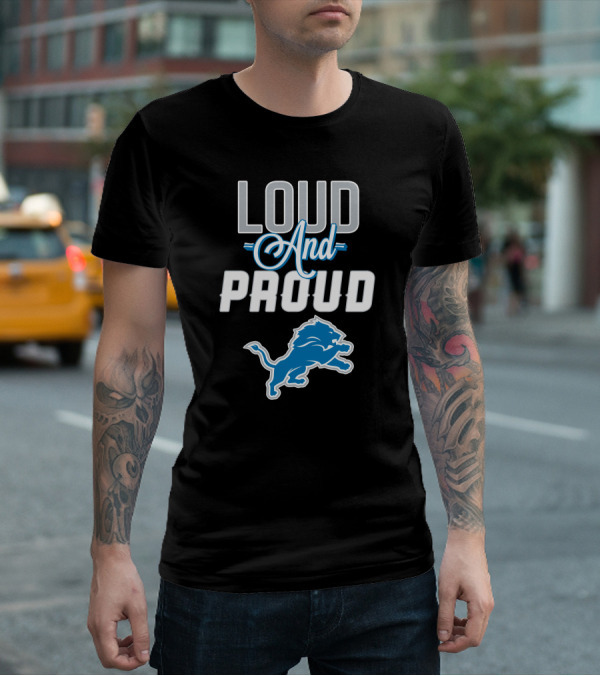 Detroit Lions Loud And Proud With Iconic Blue Lion T-Shirt