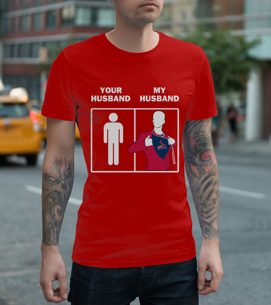 Your Husband My Husband St Louis Cardinals Fan Logo Superman T-Shirt