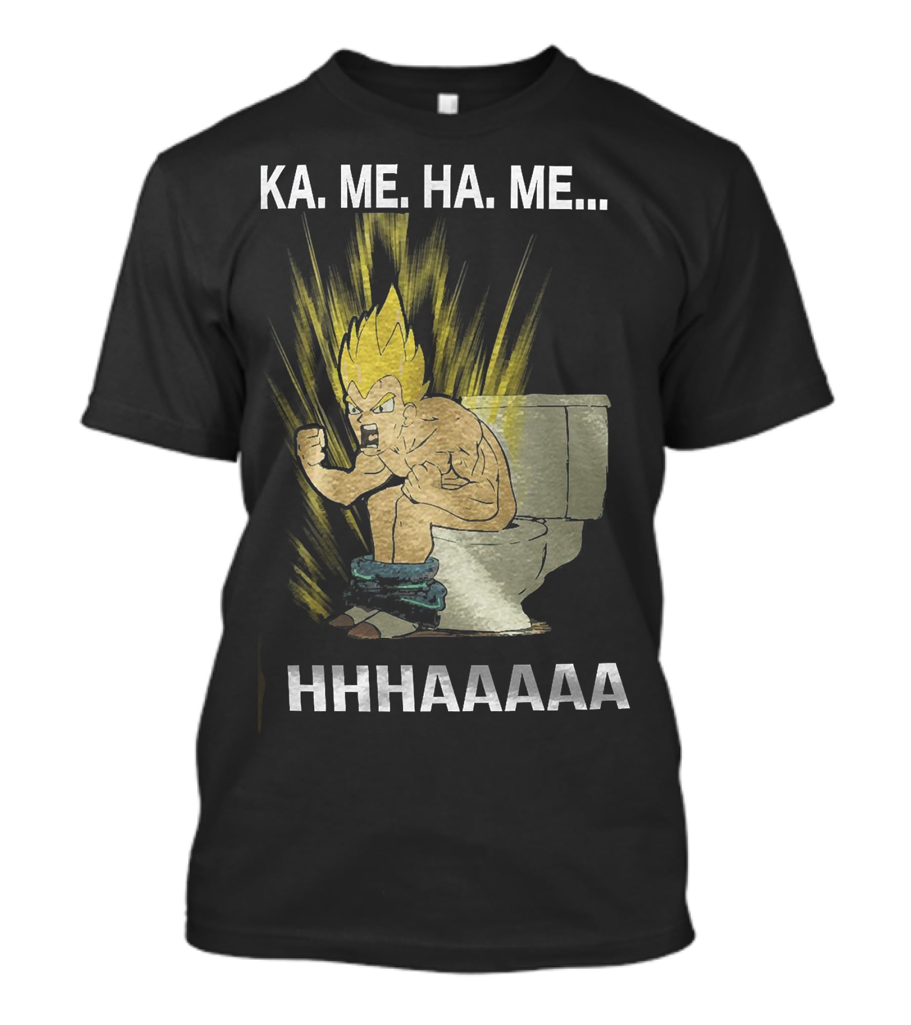 KA ME HA ME HHHAAAAA Funny Son Goku Toilet Scene T-Shirt