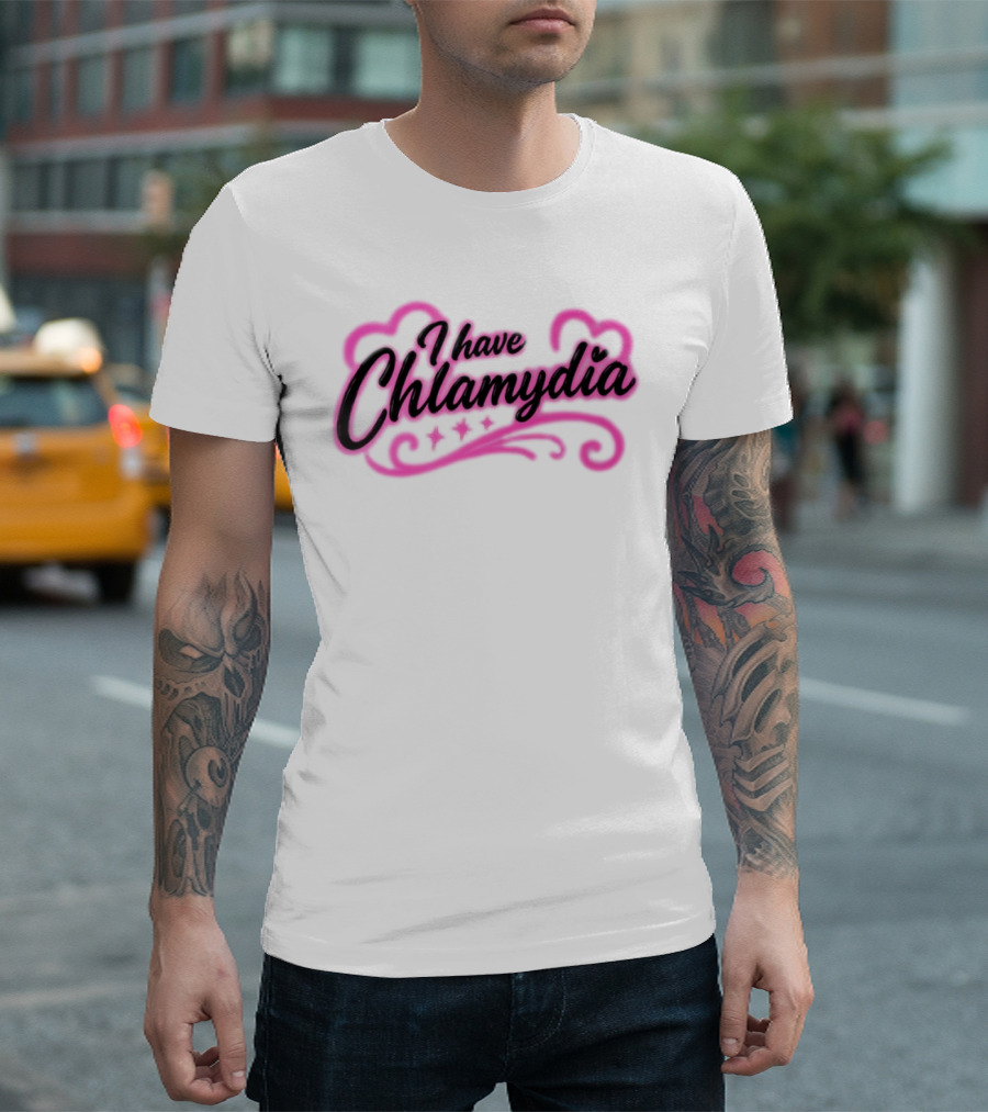 I Have Chlamydia Heart Pink Swirls T-Shirt