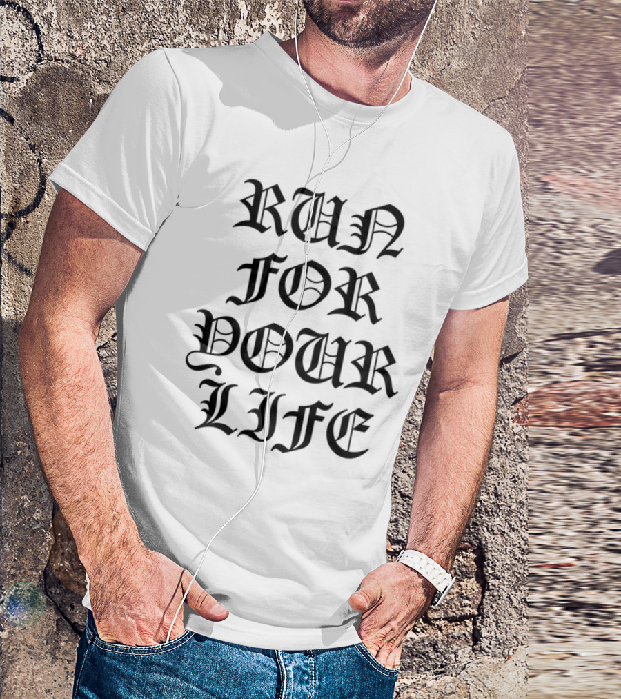 Run For Your Life Skull Theme T-Shirt