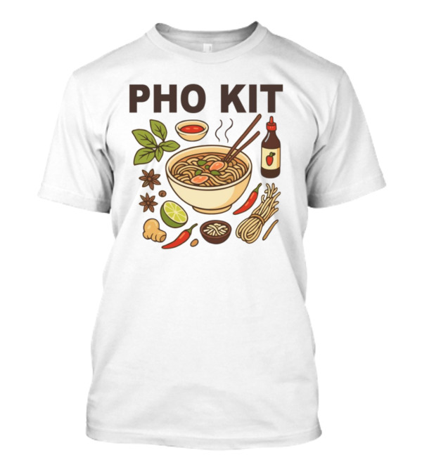 Pho Kit Noodle Bowl With Ingredients And Chopsticks T-Shirt