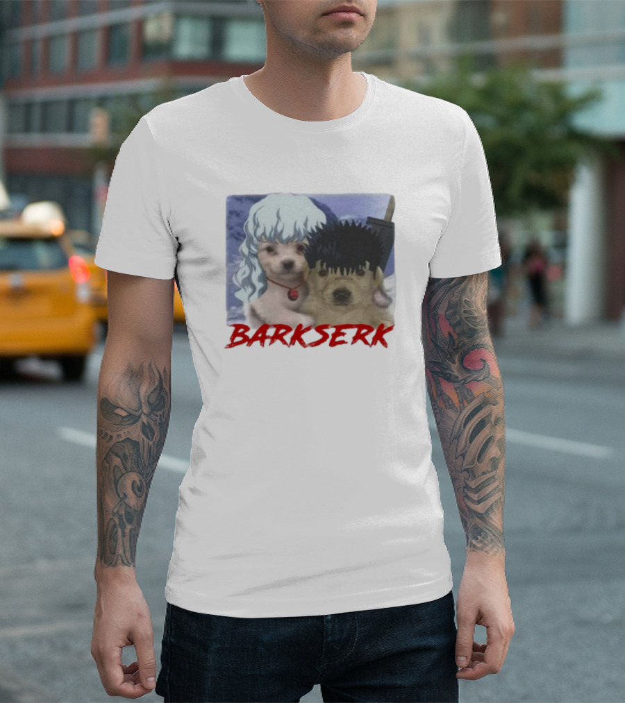 Retro Anime Barkserk Dog Characters Parody T-Shirt