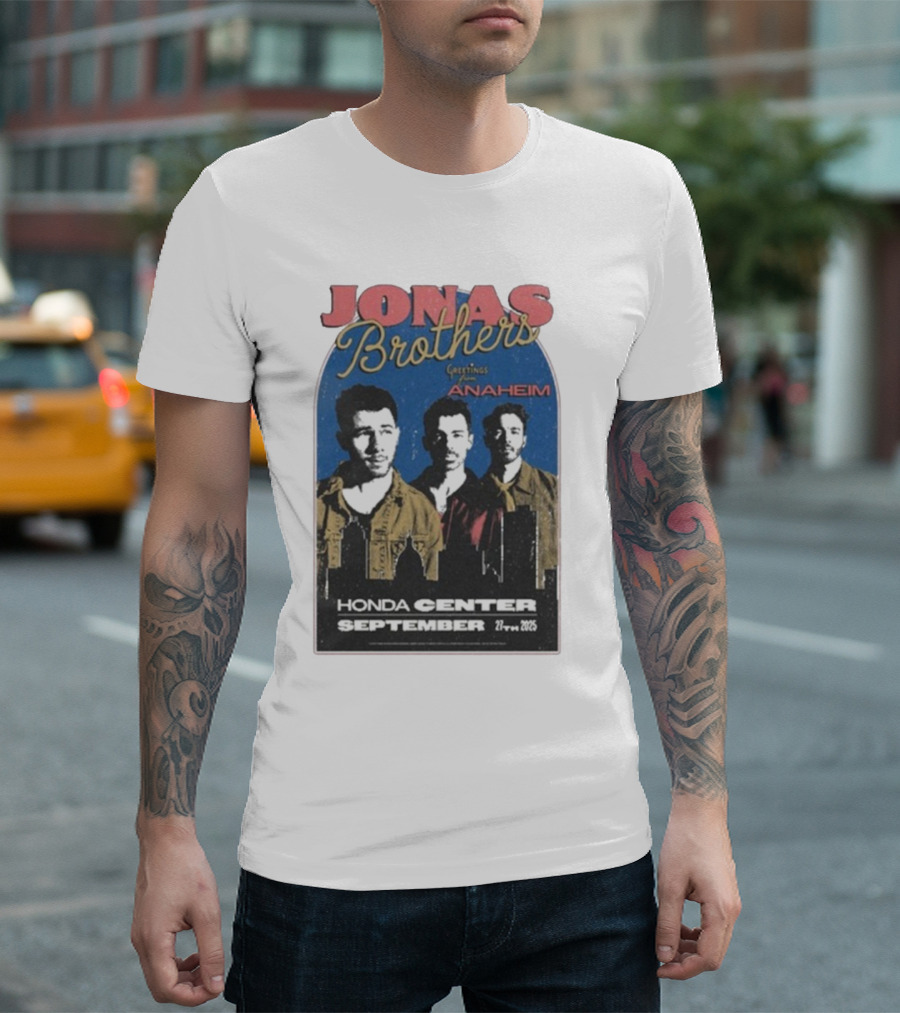 Jonas Brothers Greetings From Anaheim Honda Center September 27 2025 T-Shirt