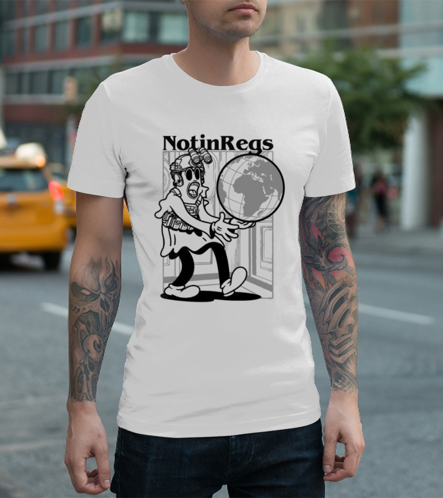 Notinregs Character Holding Globe Global Invasion T-Shirt
