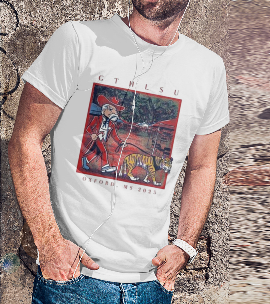 GTH LSU Rebel Walking Tiger Oxford MS 2025 T-Shirt