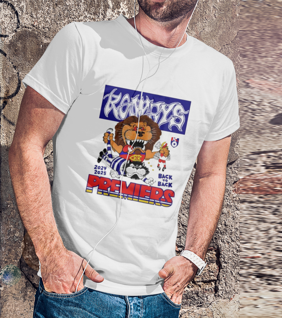 Brisbane Lions Rowdy Premiers 2024 2025 Back To Back T-Shirt