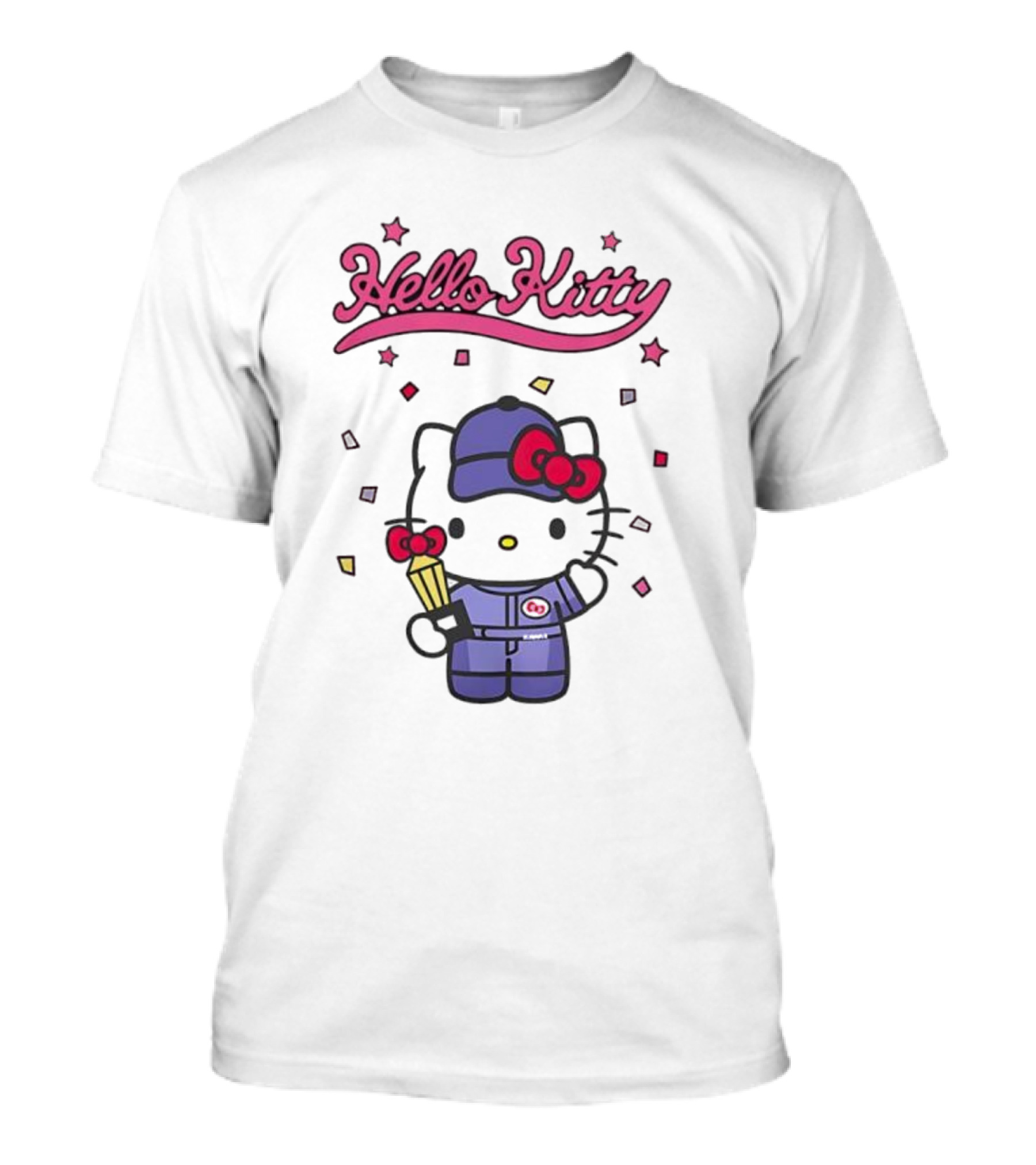 Hello Kitty Racing Champion With Trophy And Stars T-Shirt