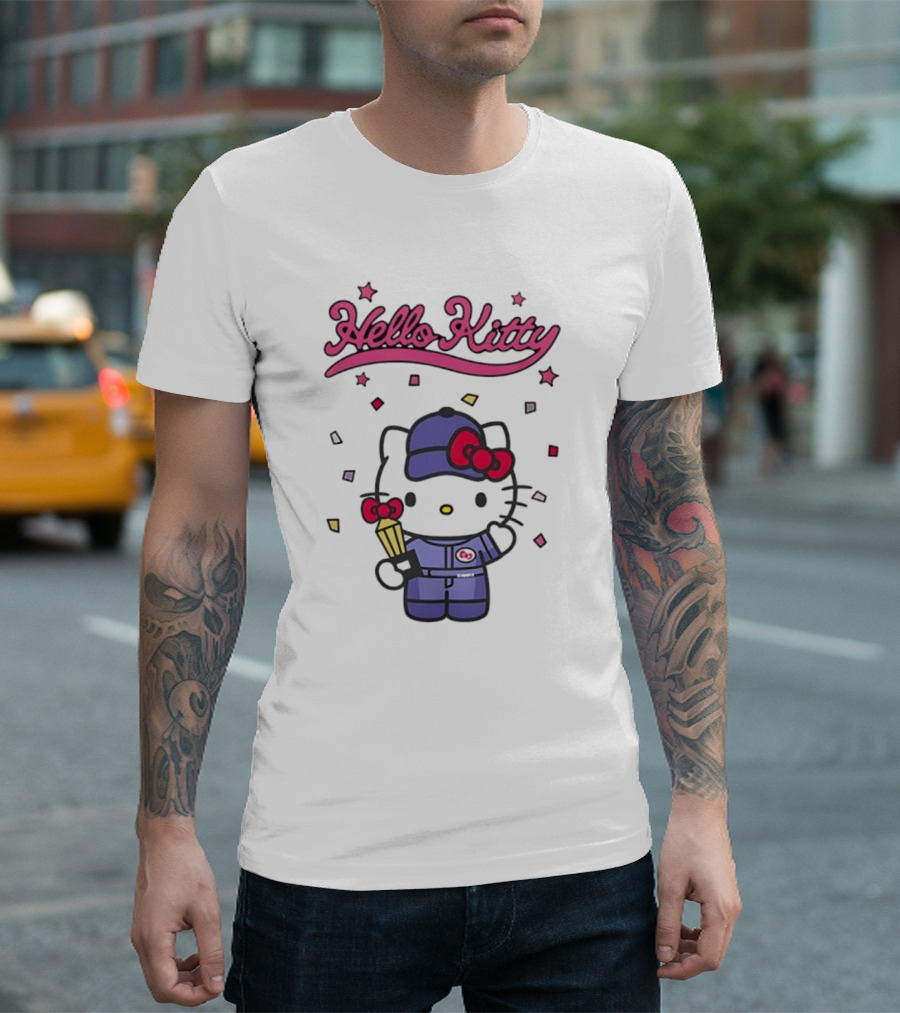 Hello Kitty Racing Champion With Trophy And Stars T-Shirt