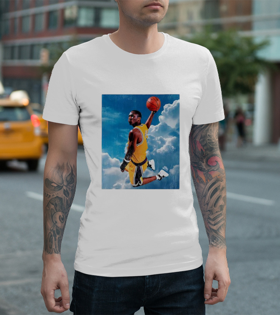 Mamba Sky High Basketball Legend Jumping Through Clouds T-Shirt