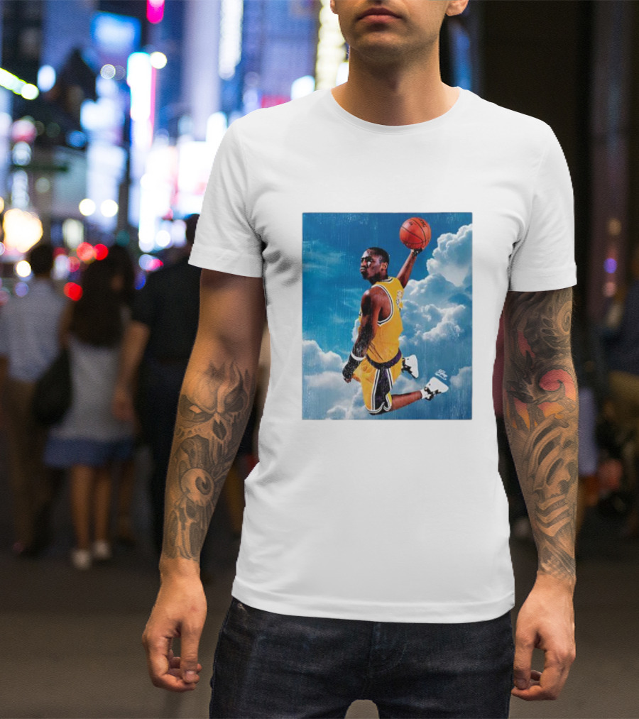 Mamba Sky High Basketball Legend Jumping Through Clouds T-Shirt