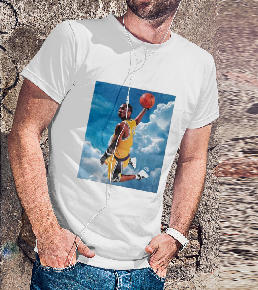 Mamba Sky High Basketball Legend Jumping Through Clouds T-Shirt