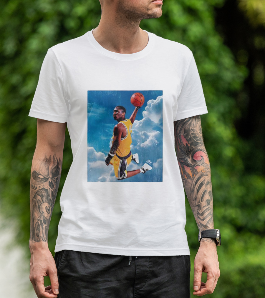 Mamba Sky High Basketball Legend Jumping Through Clouds T-Shirt