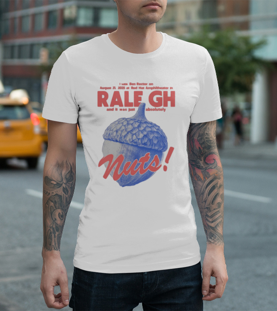 Ben Rector Raleigh Concert August 2023 Red Hat Amphitheater Nuts Acorn T-Shirt
