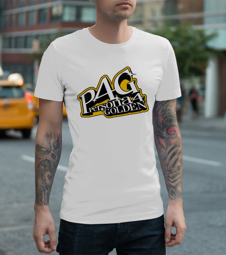 Persona 4 Golden Atlus P4G Yellow Black Text T-Shirt