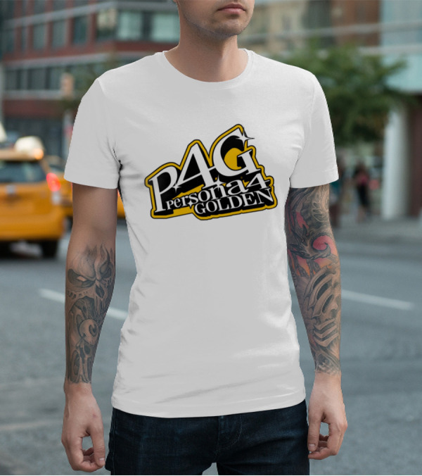 Persona 4 Golden Atlus P4G Yellow Black Text T-Shirt