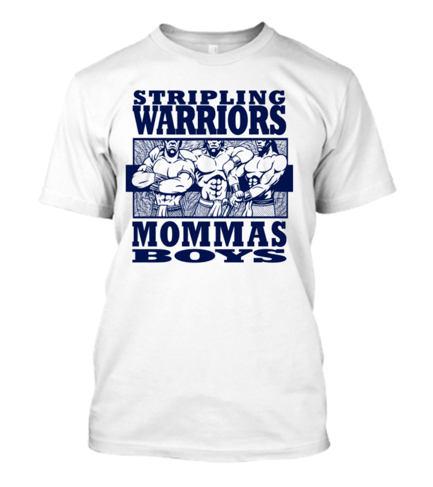 Stripling Warriors Mommas Boys Bold Muscular Figures T-Shirt