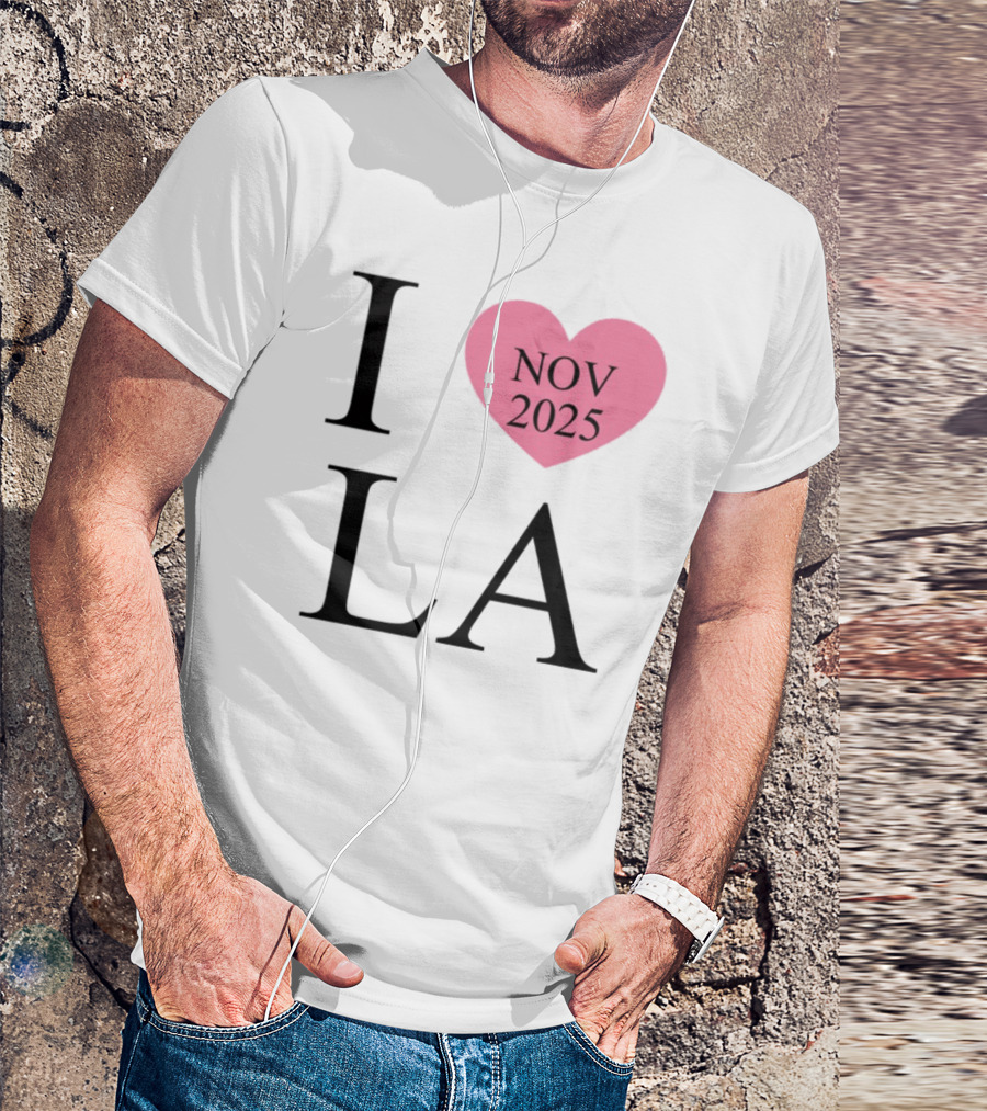 I Love LA Nov 2025 Heart Pink T-Shirt