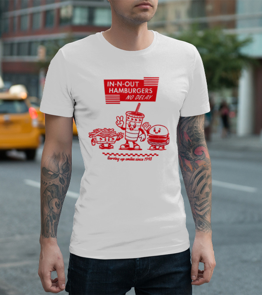 In N Out Hamburgers Happy Drink And Burger Serving Up Smiles Since 1948 T-Shirt