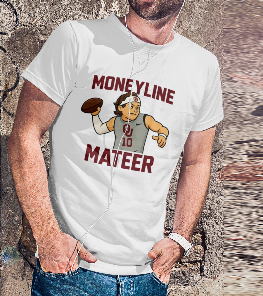 Moneyline Mateer OU Football Throwing Action T-Shirt