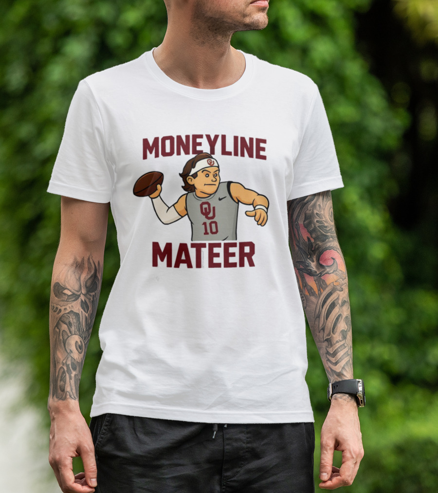 Moneyline Mateer OU Football Throwing Action T-Shirt