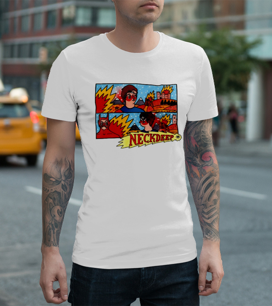 Neckdeepuk Lnotgy 10 Year Album Art Comic Style T-Shirt