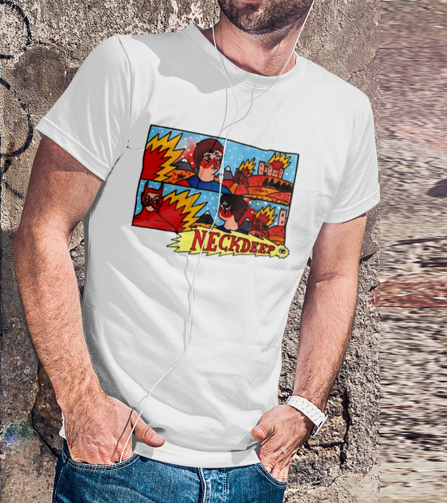 Neckdeepuk Lnotgy 10 Year Album Art Comic Style T-Shirt