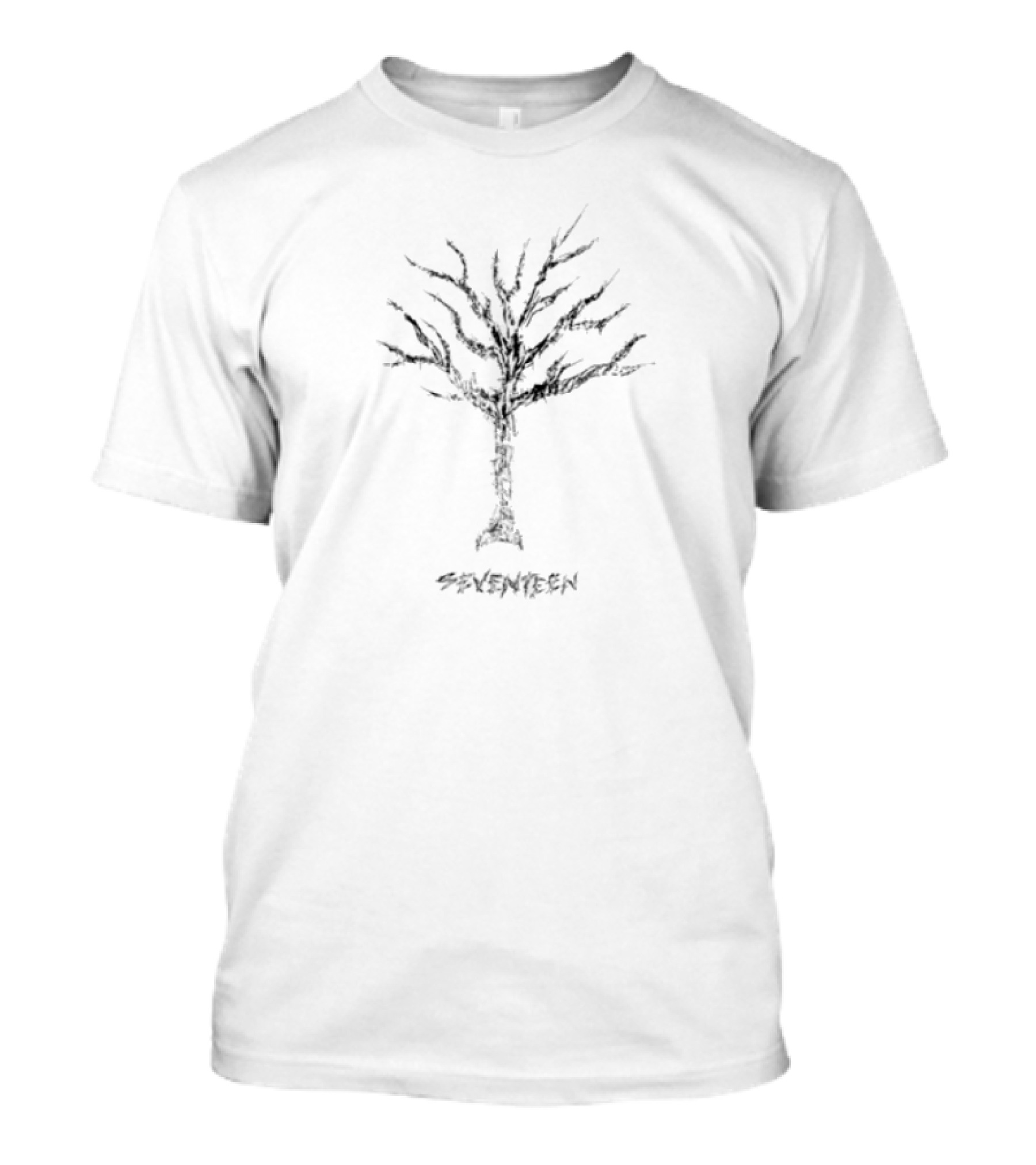 Seventeen Tree Black And White Design T-Shirt