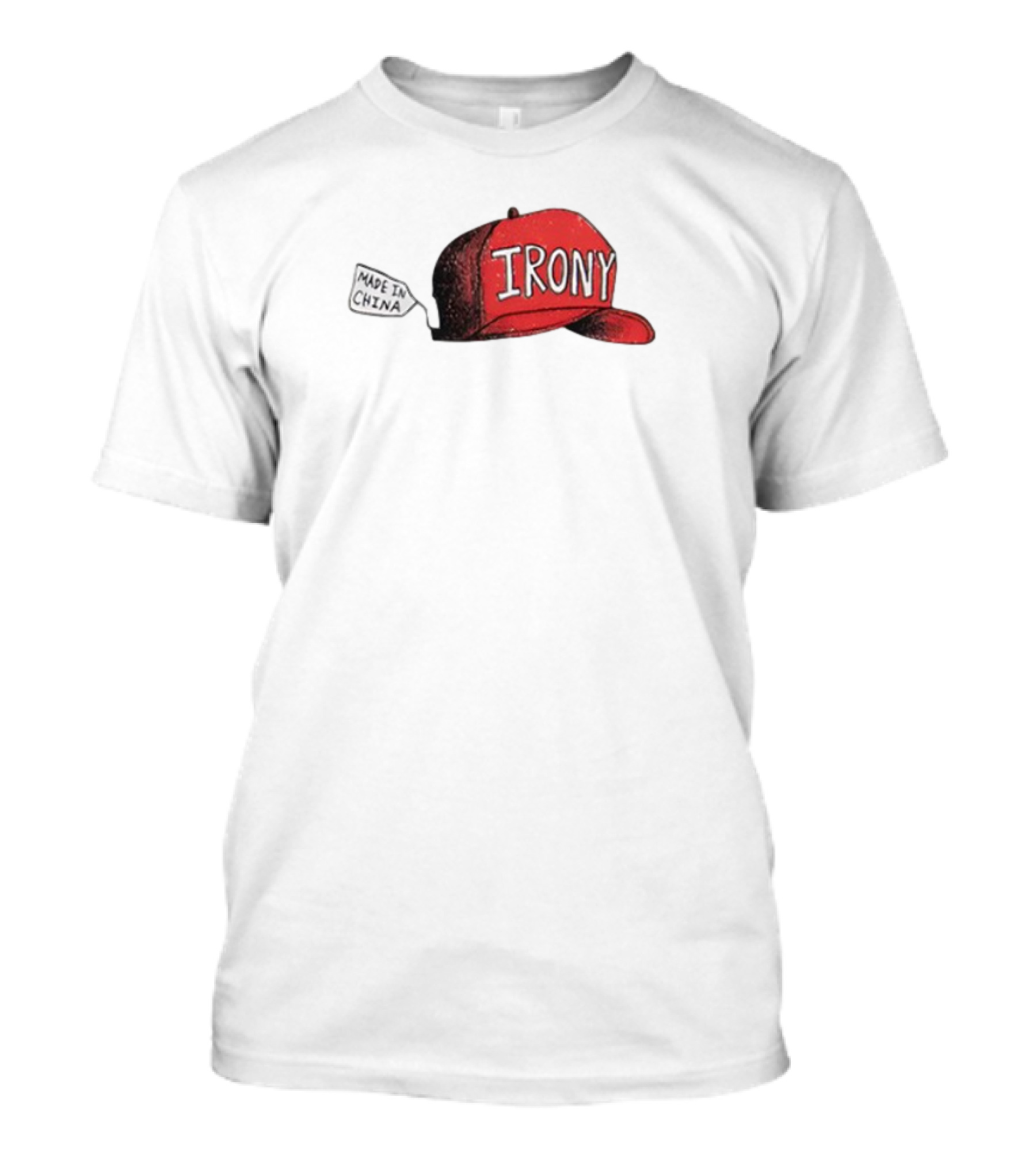Irony Red Cap Made In China Hat T-Shirt
