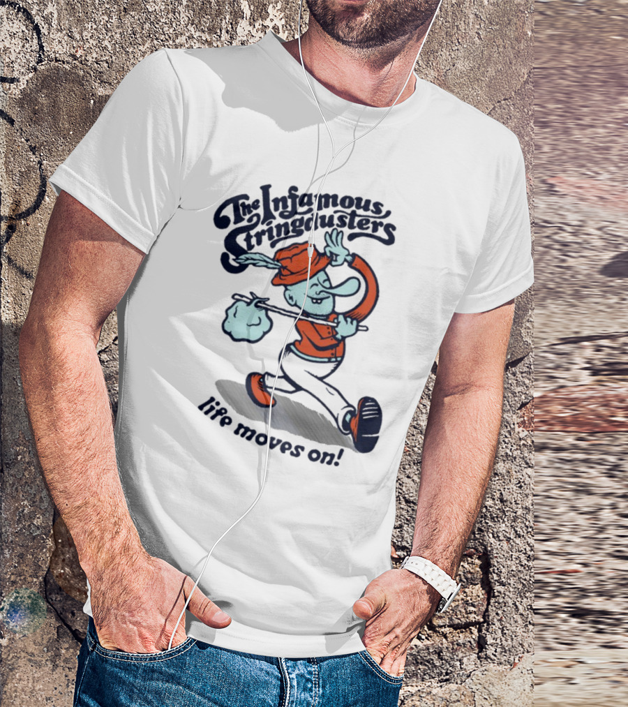 The Infamous Stringdusters Cartoon Character Life Moves On T-Shirt