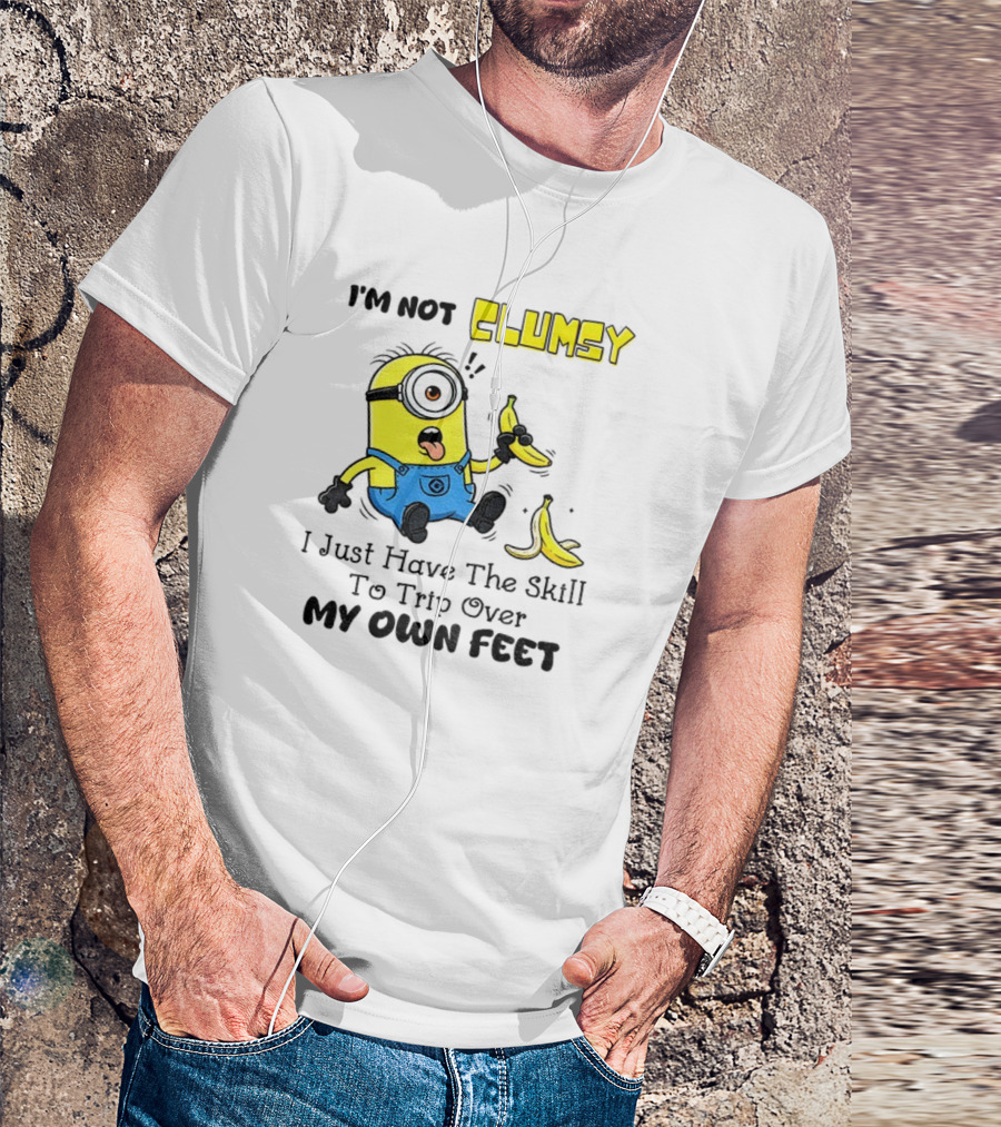 Minion Clumsy Banana Humor Trip Over My Own Feet T-Shirt