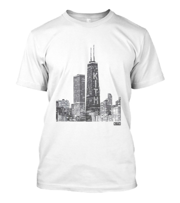 Kith Chicago Skyline Merchandise Featuring Iconic Skyscraper Artwork T-Shirt