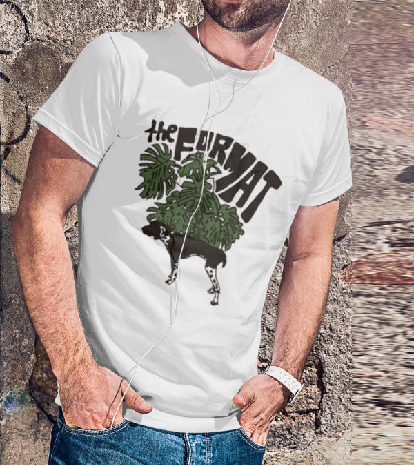 The Format Tropical Leaves And Dog Mustard T-Shirt