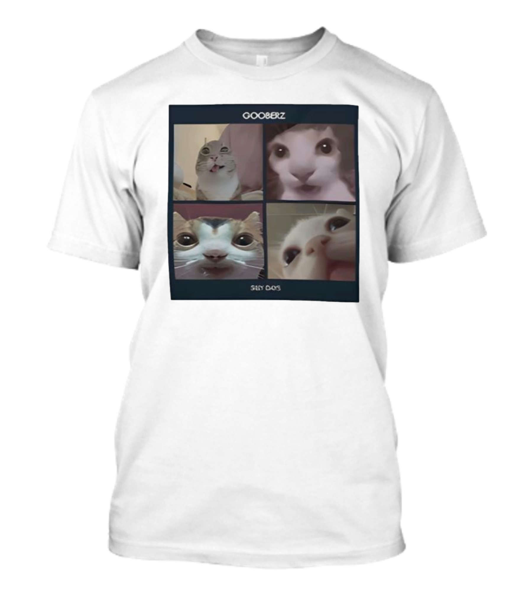 Gooberz Silly Days Funny Cat Faces Collage T-Shirt