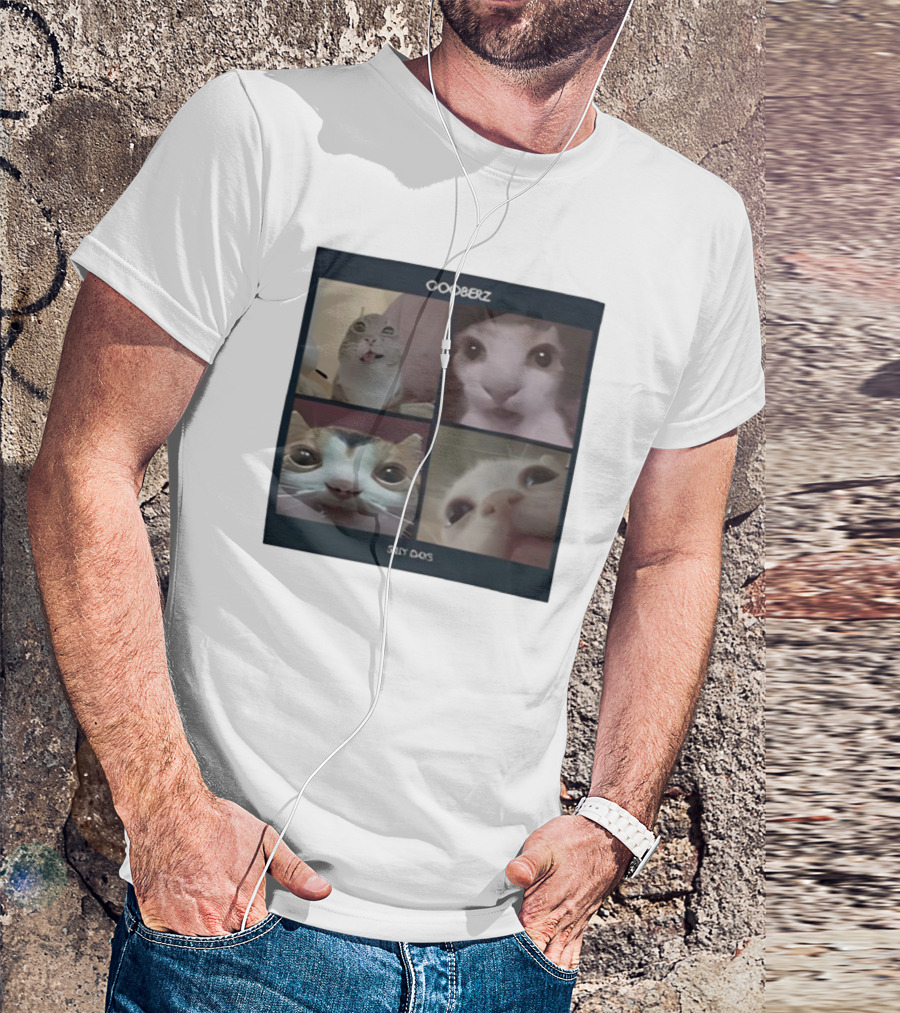 Gooberz Silly Days Funny Cat Faces Collage T-Shirt