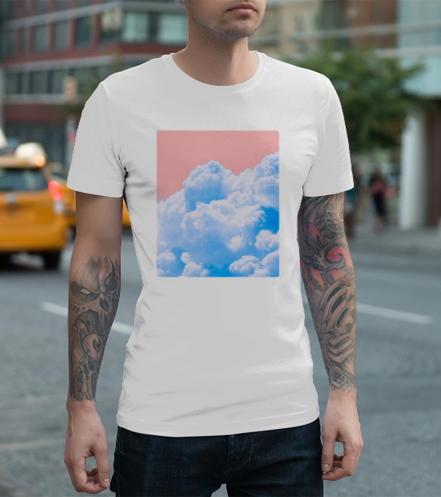 Permanent Permeation Cloudscape On Pink Sky T-Shirt