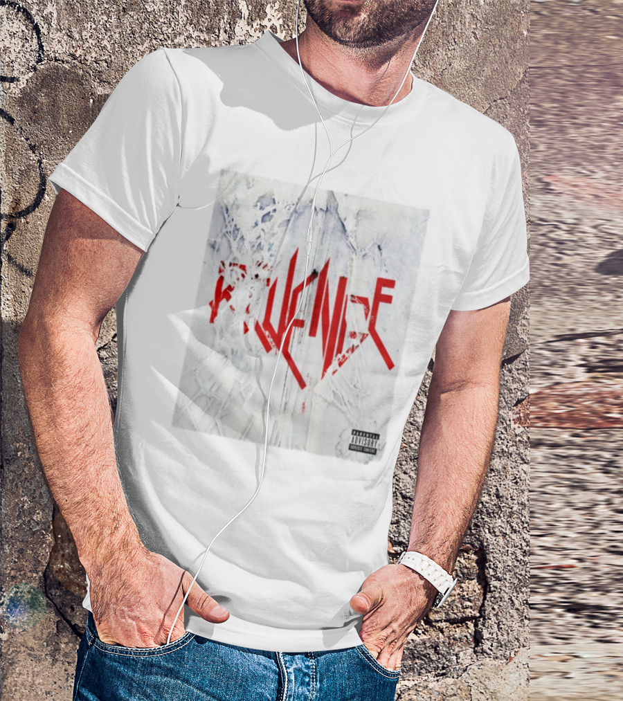 Revenge Sonny Explicit Content Distressed Ice Background T-Shirt