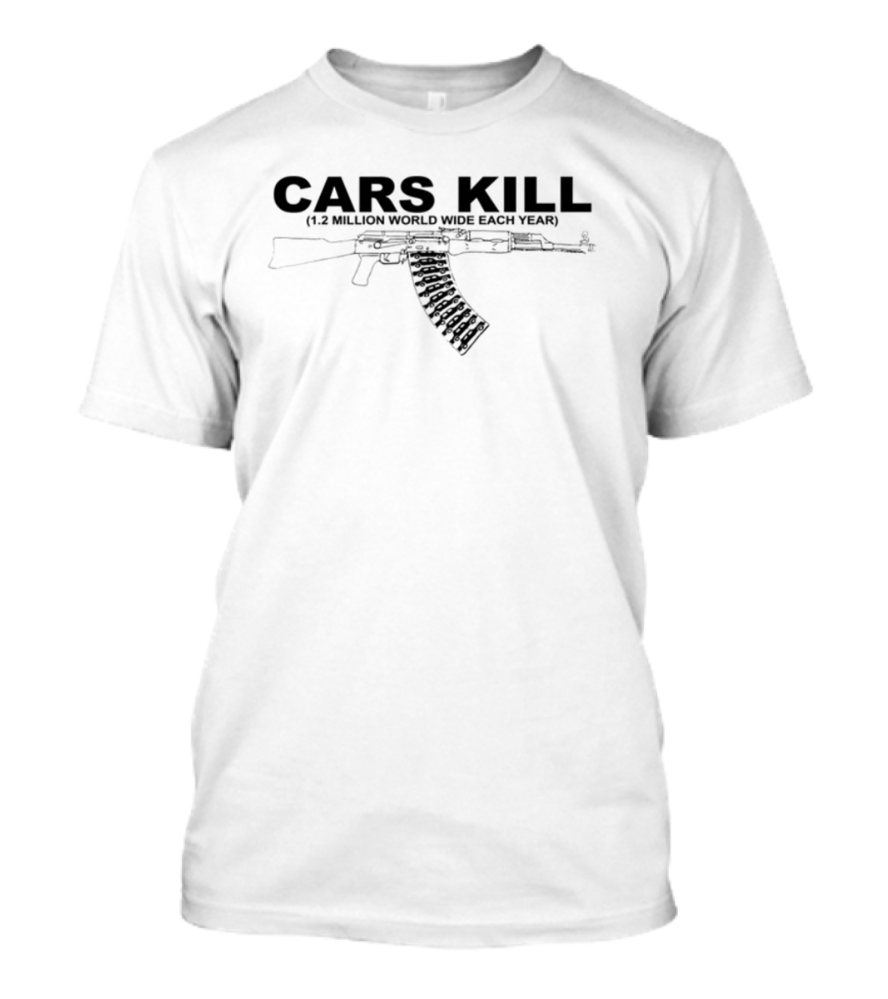 Cars Kill 1.2 Million World Wide Each Year Rifle Image T-Shirt